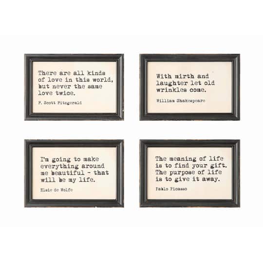 Hello Honey® Wood Framed Wall Décor with Quotes Set